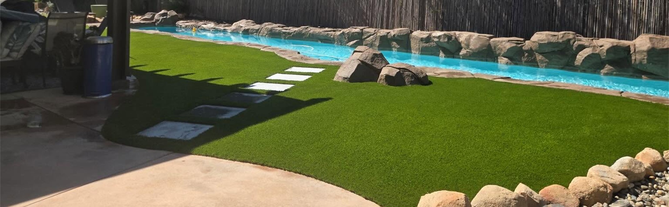 Marathon 77 Pool Side Backyard, Lake Elsinore, CA, Anaheim Artificial Grass Installation & Maintenance Service, SoCal